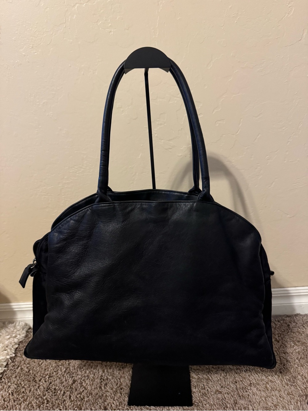 Prada Black Leather Shoulder tote Bag - Picture 3 of 9